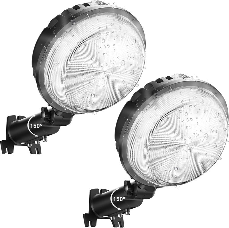 Dimgogo 150W LED Barn Light, 20000LM Dusk to Dawn Outdoor Yard Light with Photocell, IP66 Waterproof, 1200W MH Equivalent, Aluminum Housing Security Flood Lighting for Outside Area Lights Use, 2 Pack - Image 1